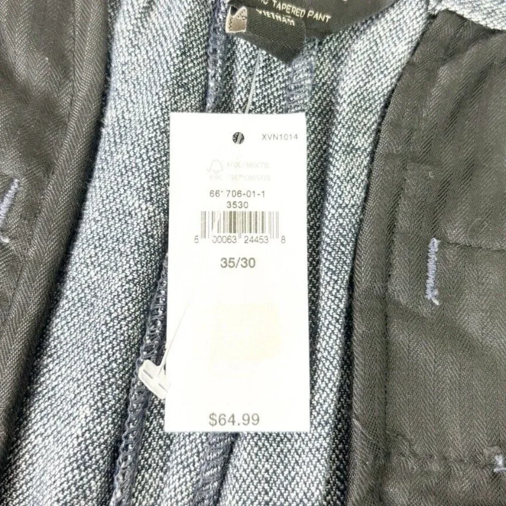 Banana Republic Linen Blend Pants Men 35x30 Blue Mason Athletic-Tapered Fit NWT